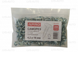 Саморез с пресс-шайбой 4,2*14 острый (цинк белый) 200шт APRO PH2